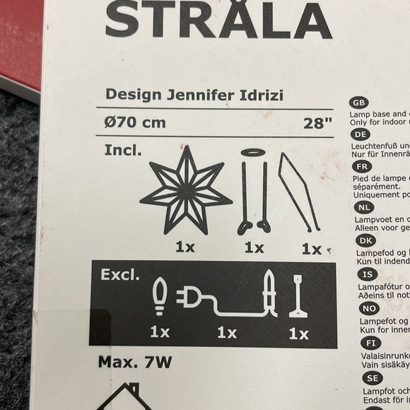 Ikea STRALA Star pendant lamp shades Jennifer Idrizi 28 " 304.089.36 - NEW Red - Picture 6 of 8